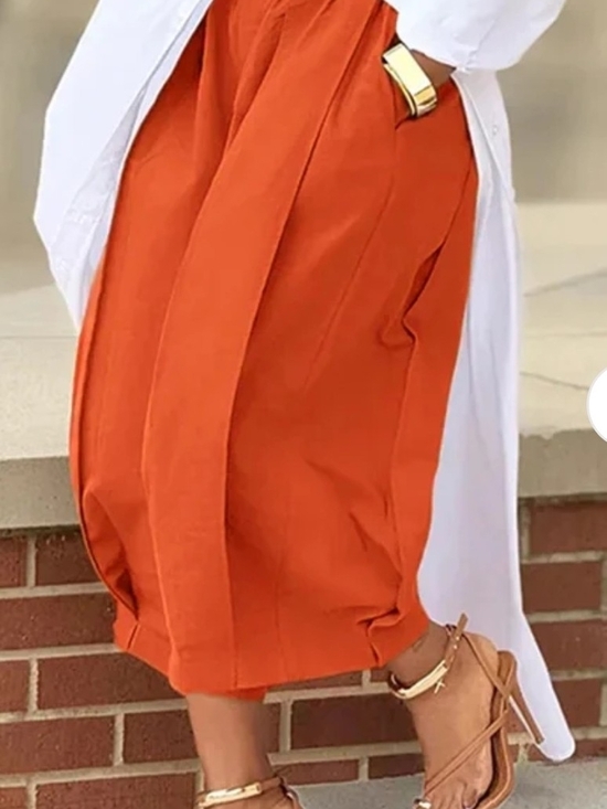 Uoozee Pants - NWT - UOOZEE 100% Cotton Lantern Pants – Size Large (10–12) – Orange